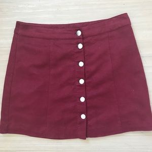 H&M suede feel button-up skirt